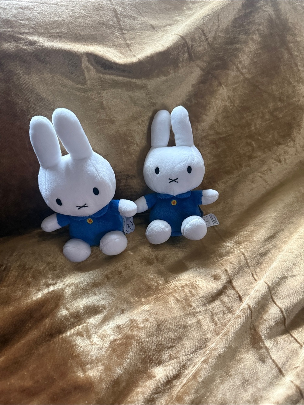2 miffy White and Blue Plush Bunny Pair - Soft Stuffed Miffy Dolls